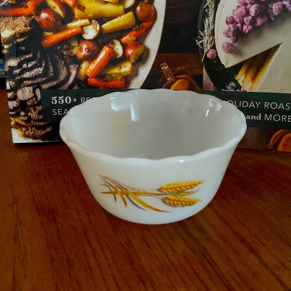 Vintage Fire King Golden Wheat Custard Cups (8)